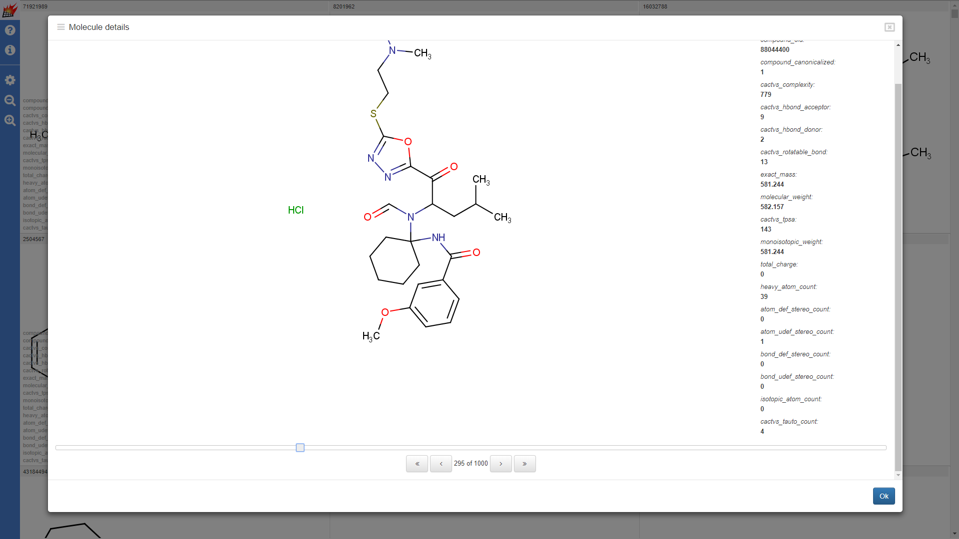 Additional data display for pubchem1k Additional data display for pubchem1k